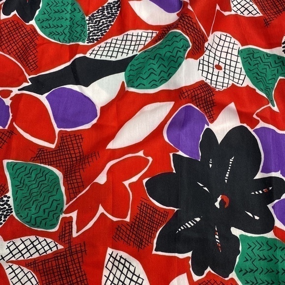 Vintage Smith & Jones Abstract Floral Skirt 80s Size 16 Waist 27"-38" - Picture 6 of 7